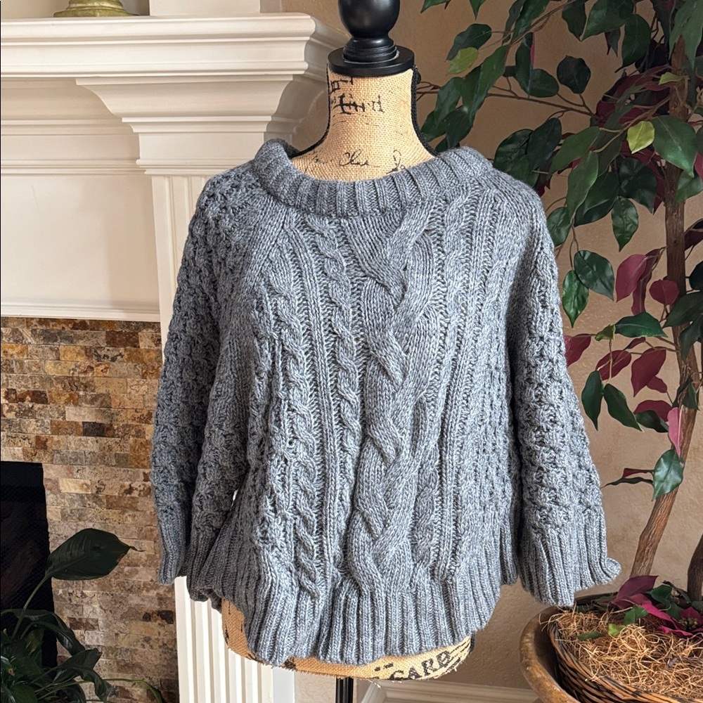 Banana Republic Charcoal Cable Knit Sweater